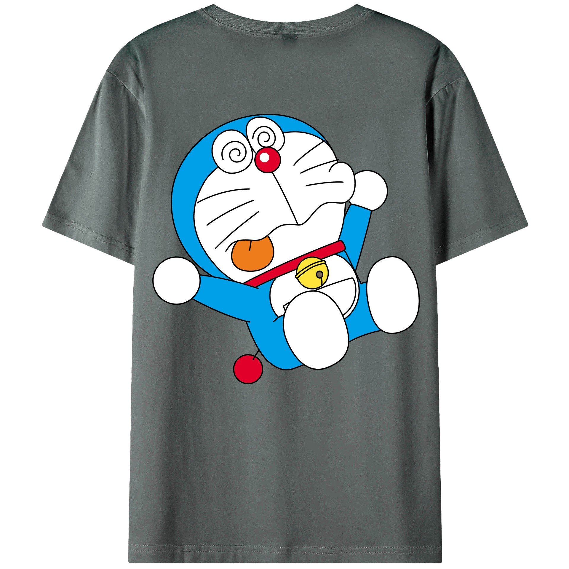 （画像用） ドラえもん Doraemon 綿100％ メンズ半袖Tシャツ（バックプリント） 通気性